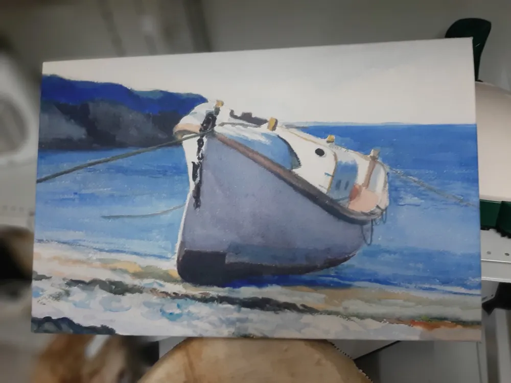 Quadro Tessuto Battello Spiaggiato