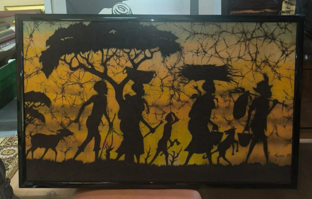 Quadro Tessuto Cornice Nera