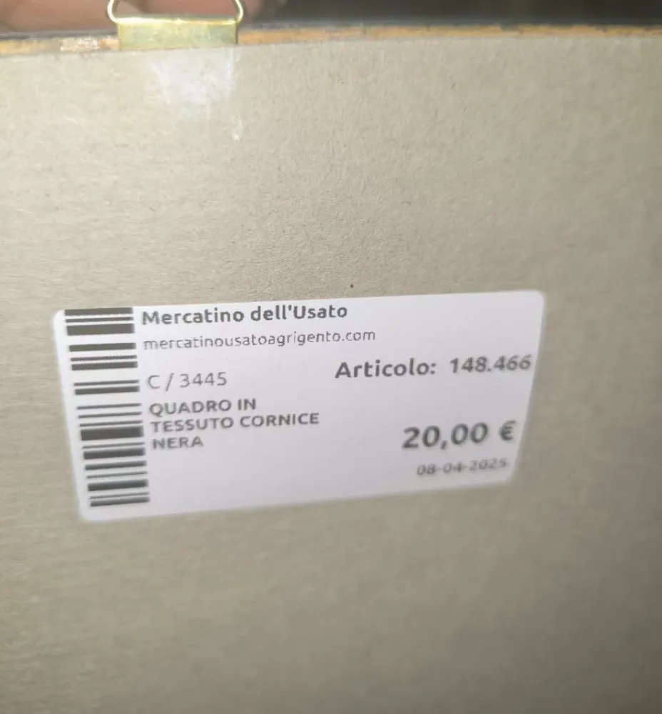 Quadro Tessuto Cornice Nera