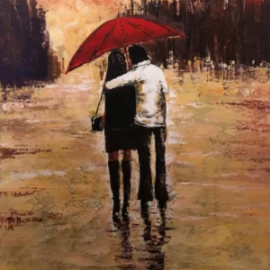 Quadro di una coppia durante una passeggiata