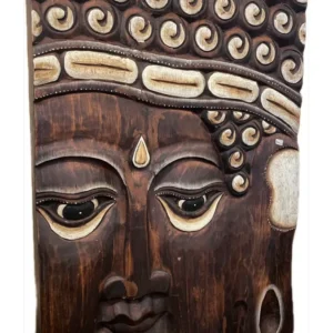 Quadro volto di Buddha legno