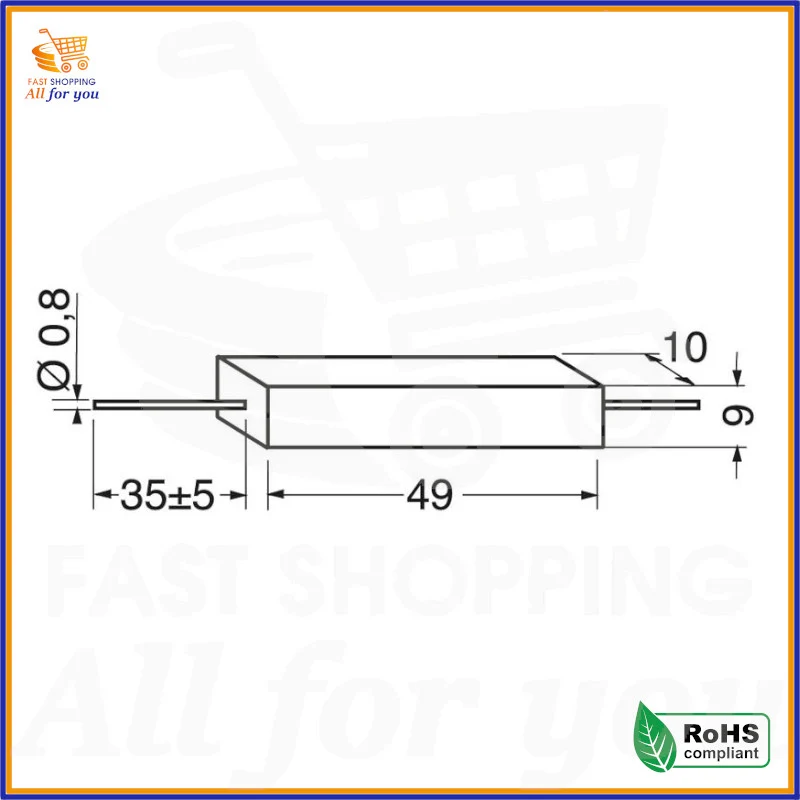 Resistenza filo 0,27 Ohm 10W 5% ceramica – Resistore ROYAL di potenza