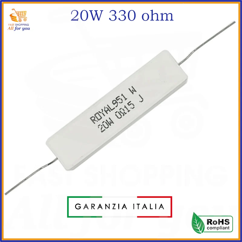 Resistenza Filo Ceramica 20W 330 Ohm | 5%