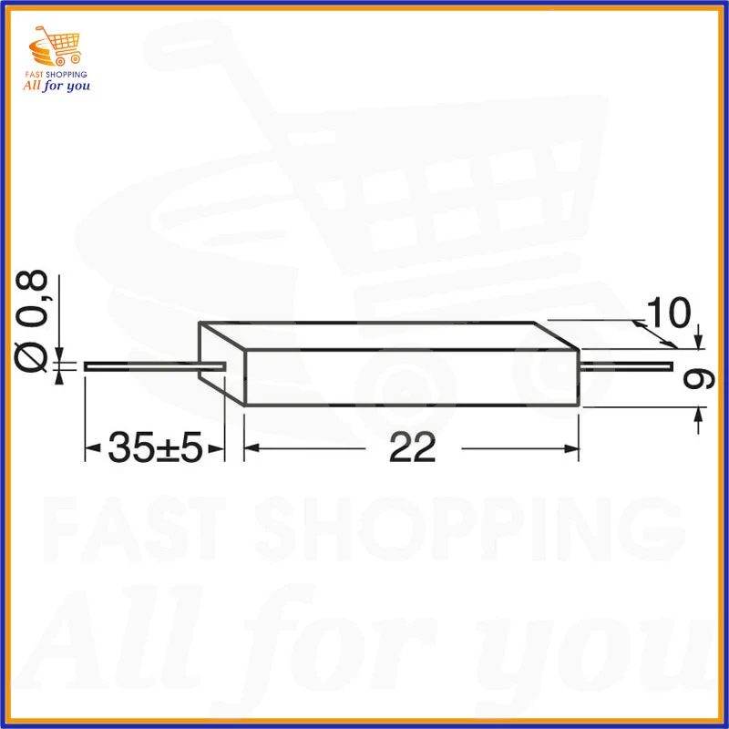 Resistenza Filo 1,8 Ohm 5W ±5% – Corpo Ceramico per Elettronica