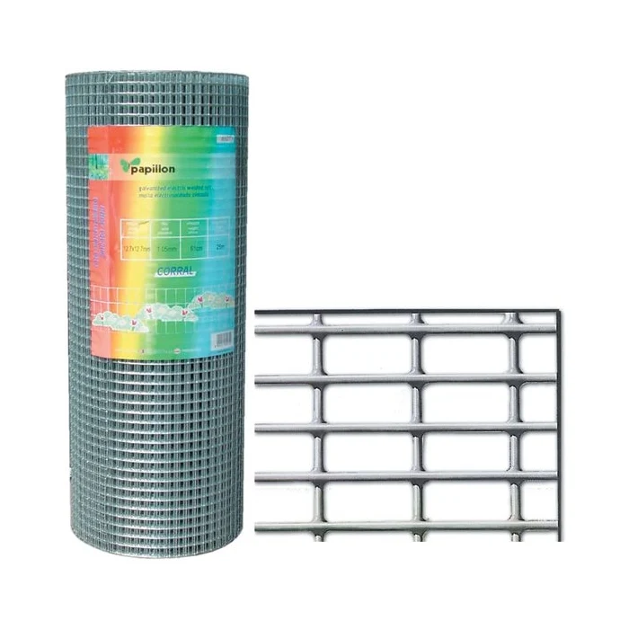 Rete Recinzione Zincata Corral 12,7x12,7 mm H:50 cm Rotolo 25 mt Ø Filo 1,05mm