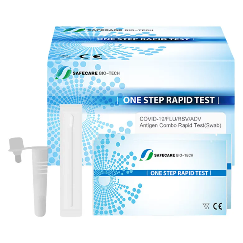 Safecare One Step Rapid Test 5in1 (Test rapido combinato antigene COVID-19/Influenza/RSV/ADV - Tampone) 25 pezzi