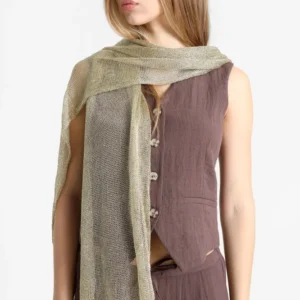 Sciarpa all'uncinetto con filo lurex - Gold
