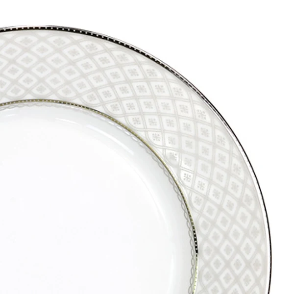 Servizio piatti e caffè con decoro filo platino fine porcellana - Carisma