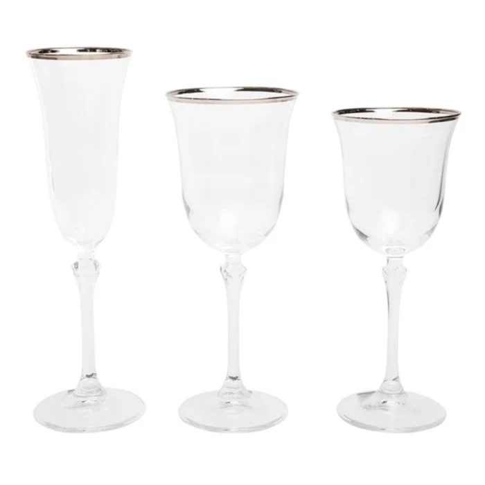 Set 36 Calici "Gemma Filo Platino" Feeling