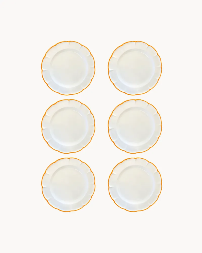 Set 6 piatti da dessert ceramica realizzati mano Filo