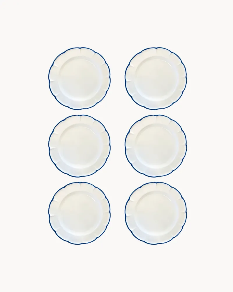Set 6 piatti da dessert ceramica realizzati mano Filo