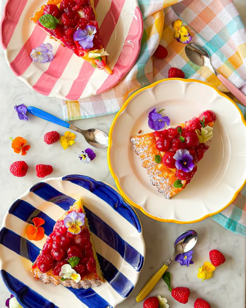 Set 6 piatti da dessert ceramica realizzati mano Filo
