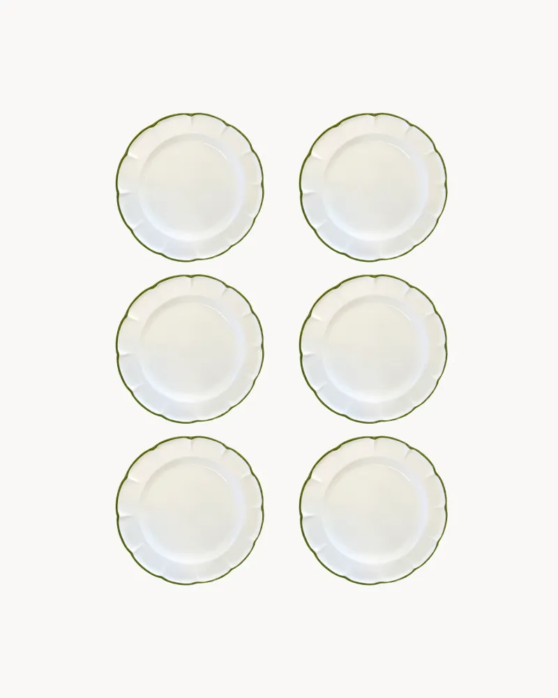 Set 6 piatti piani ceramica realizzati mano Filo