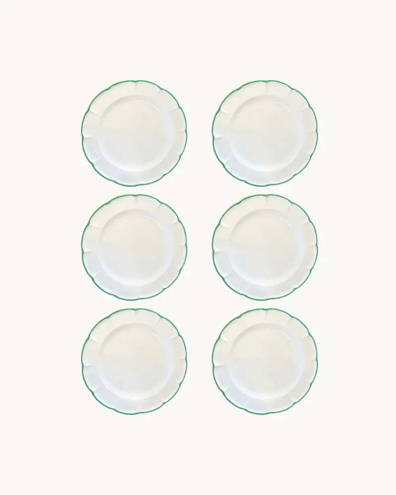 Set 6 piatti piani ceramica realizzati mano Filo