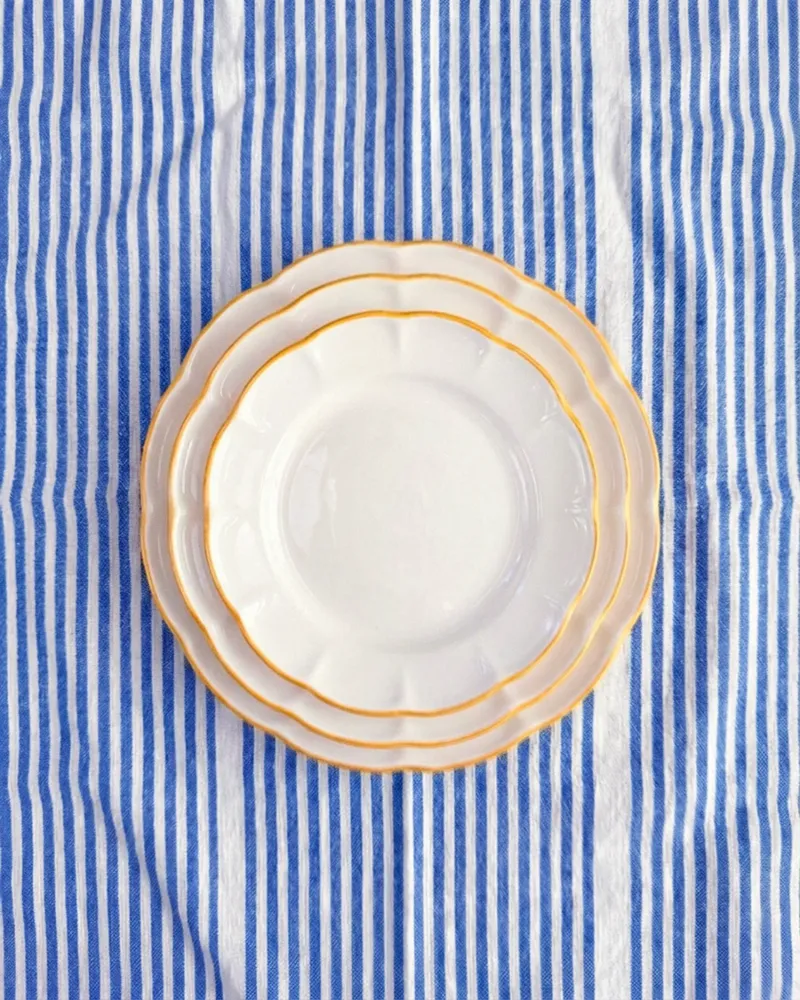 Set 6 piatti piani ceramica realizzati mano Filo