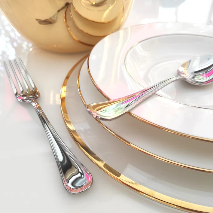 Set 6 Sottopiatti vetro soffiato filo oro zecchino Onlylux