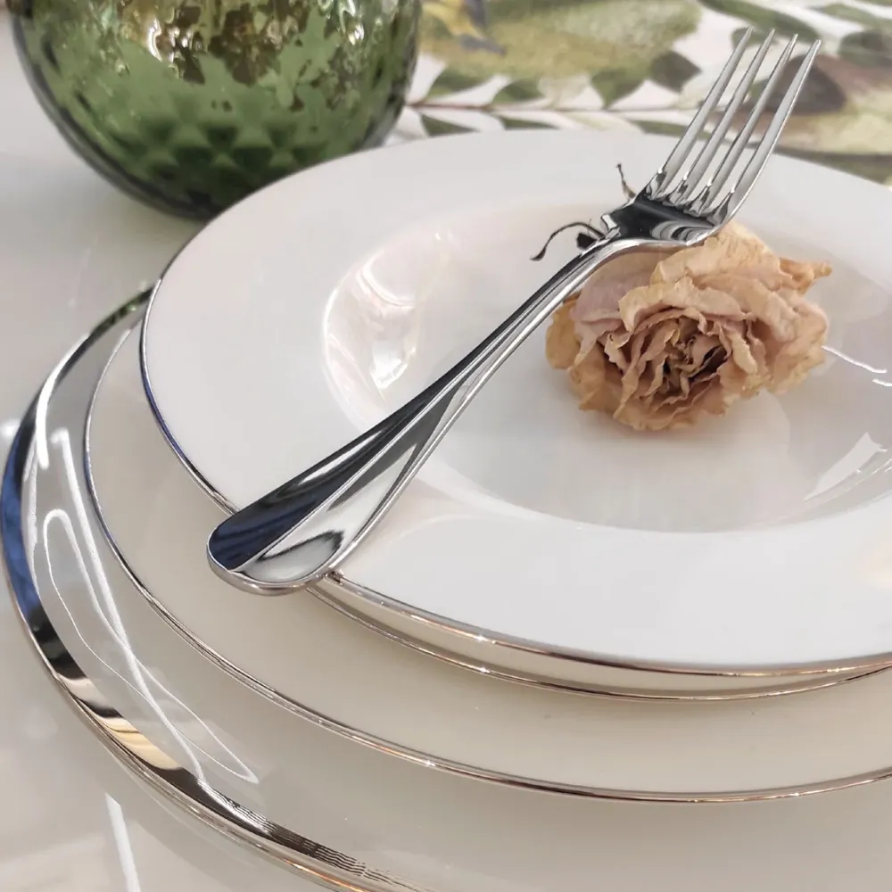 Set 6 Sottopiatti vetro soffiato filo platino Onlylux