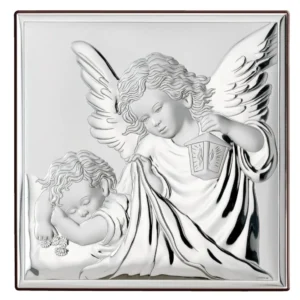 Sovrani quadro angelo protettore 18x18 laminato argento B2129