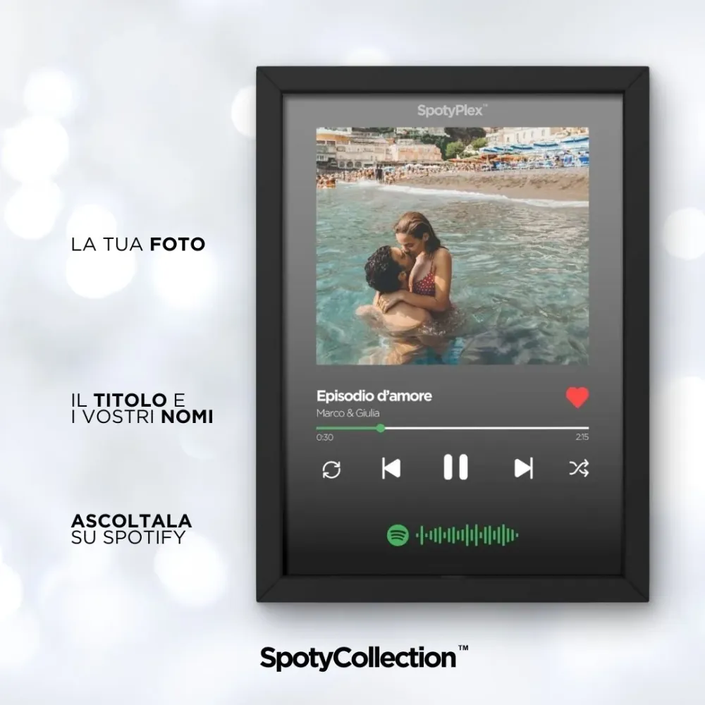 Spotify Quadro – SpotyPoster™ con Foto e Canzone Personalizzata