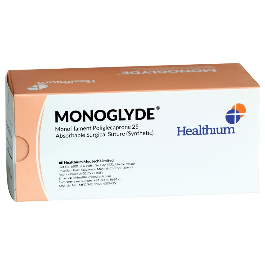 Sutura Healthium MONOGLYDE, ago 1/2 30mm, USP 0 - filo incolore 70cm (conf. 12 pz.)