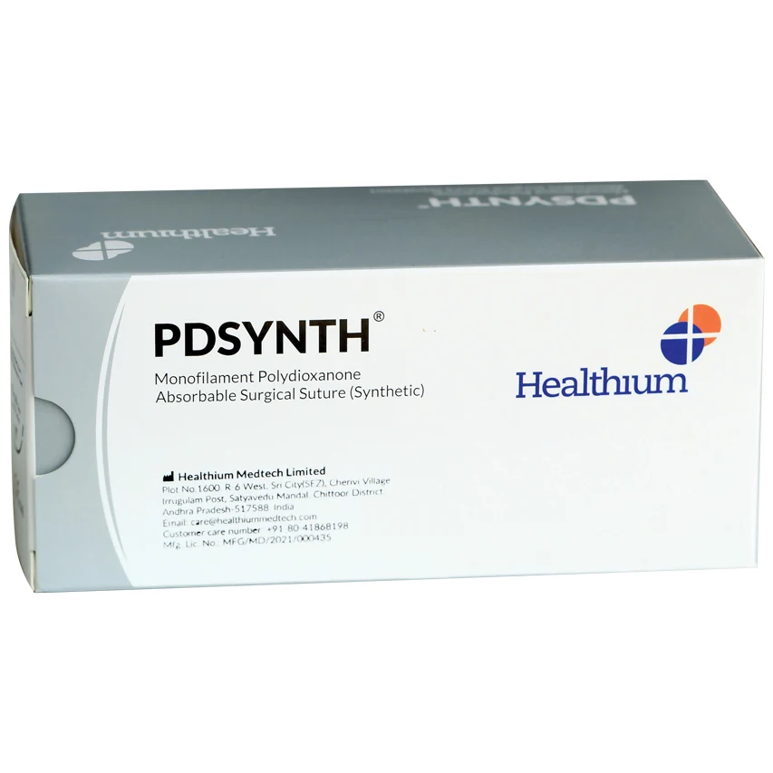 Sutura Healthium PDSYNTH, ago 1/2 40mm, USP 1 - filo viola 90cm (conf. 12 pz.)