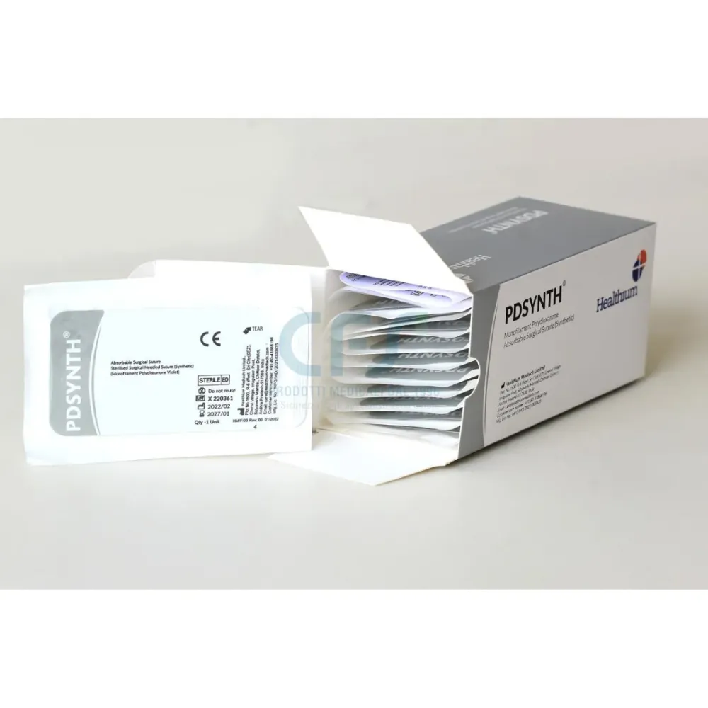 Sutura Healthium PDSYNTH, ago 1/2 40mm, USP 1 - filo viola 90cm (conf. 12 pz.)