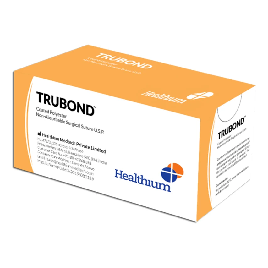 Sutura Healthium TRUBOND, ago 1/2 50mm, USP 0 - filo verde 100cm (conf. 12 pz.)