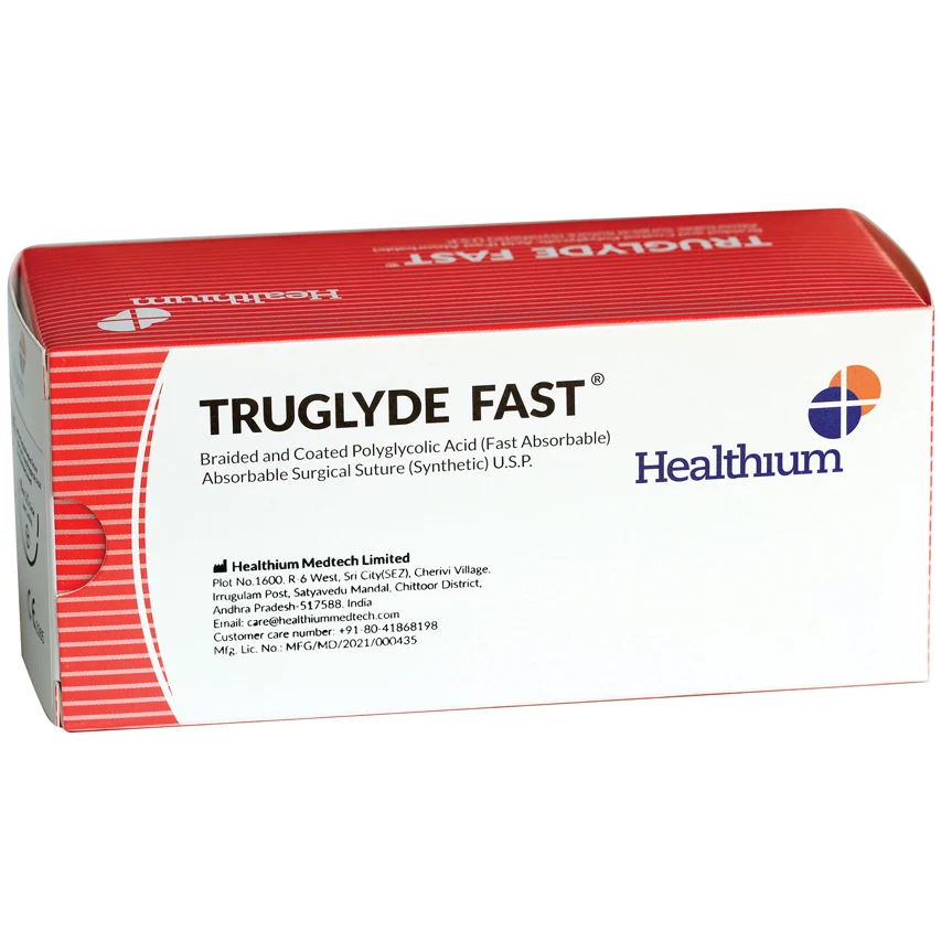 Sutura Healthium TRUGLYDE FAST, ago 3/8 20mm, USP 3/0 - filo incolore 75cm (conf. 12 pz.)