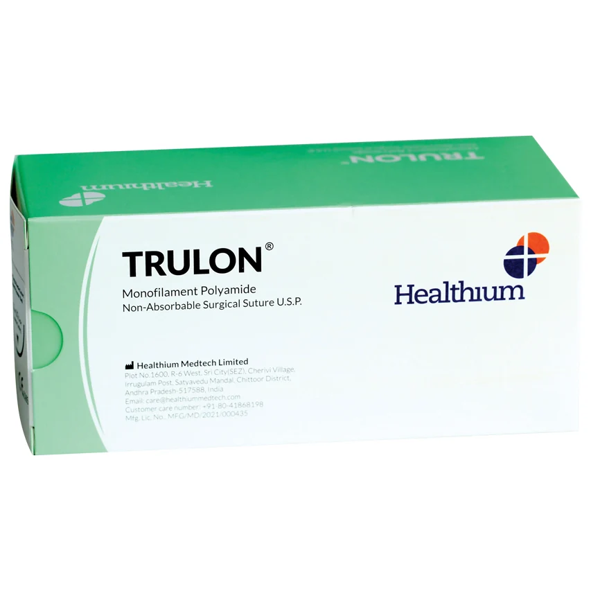 Sutura Healthium TRULON, ago 3/8 19mm, USP 3/0 - filo nero 45cm (conf. 12 pz.)