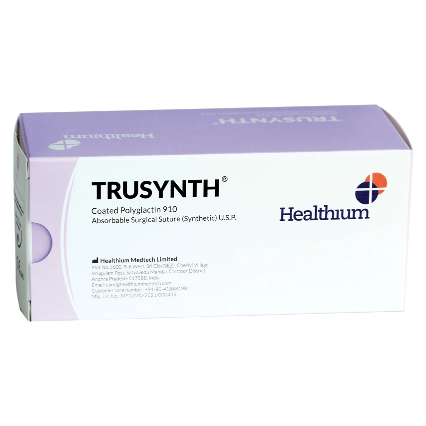 Sutura Healthium TRUSYNTH, ago 1/2 19mm, USP 4/0 - filo viola 75cm (conf. 12 pz.)