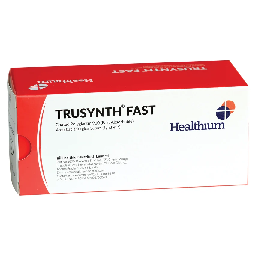 Sutura Healthium TRUSYNTH FAST, ago 3/8 19mm, USP 3/0 - filo incolore 45cm (conf. 12 pz.)