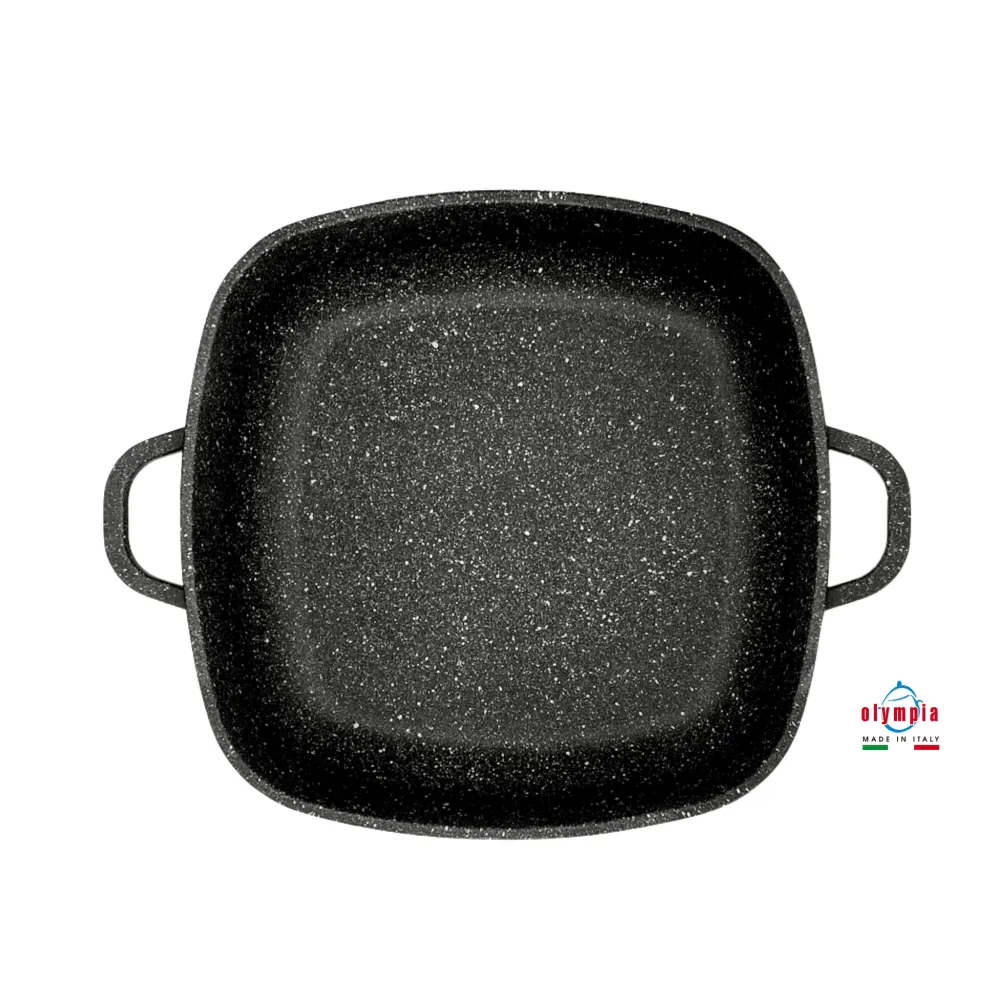 Tegame Quadro con Coperchio Hard Cook Alluminio Pressofuso 28x28 cm