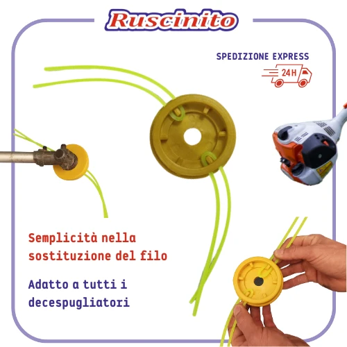 Testina Filo per Decespugliatore tagliaerba e tagliabordi Universale