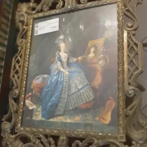 Vecchio Quadro Ottone Con Figure Dame