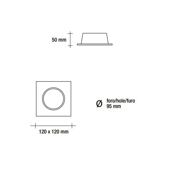 Vivida faretto quadro bianco orientabile 12w