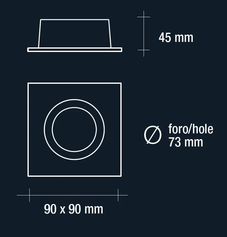 Vivida faretto quadro bianco orientabile 7w 580 lm