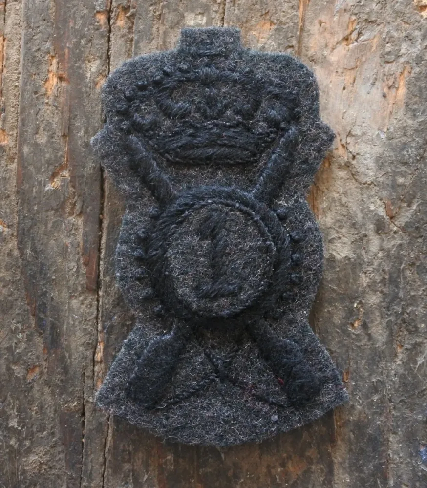 WW2 RIPRODUZIONE FREGIO BUSTINA FANTERIA 1° REGGIMENTO FILO NERO