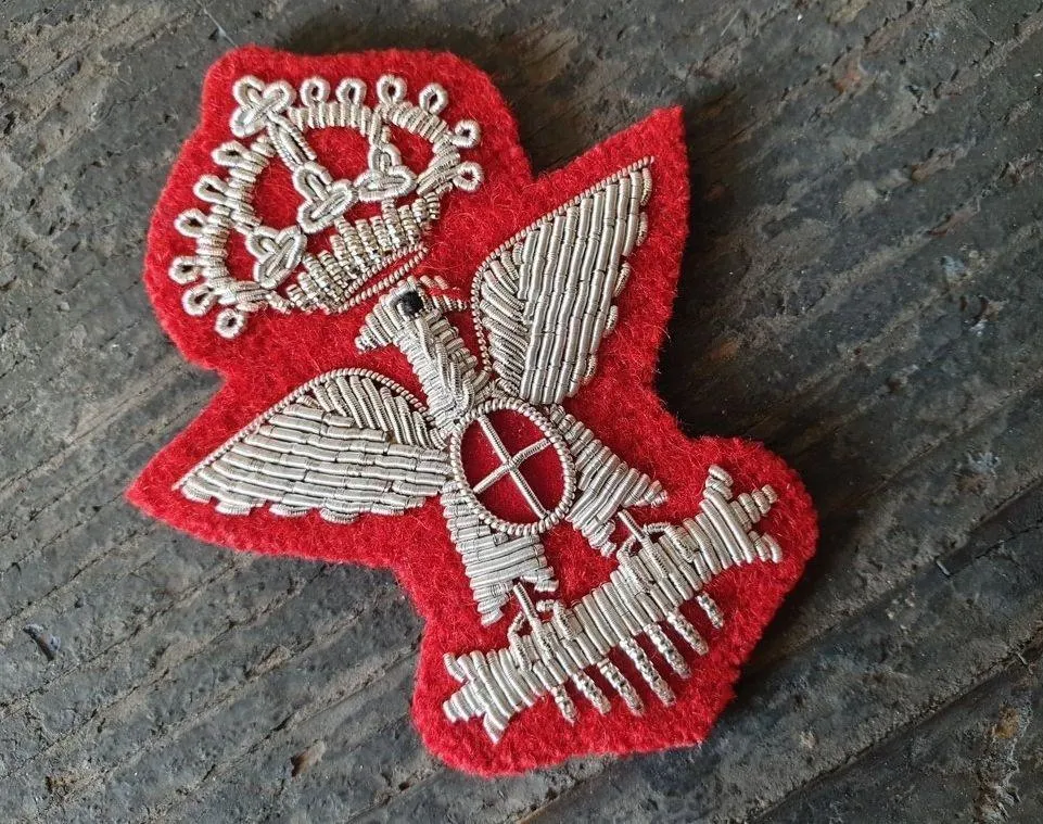 WW2 RIPRODUZIONE FREGIO BUSTINA GENERALE FILO ARGENTO REGIO ESERCITO ITALIANO