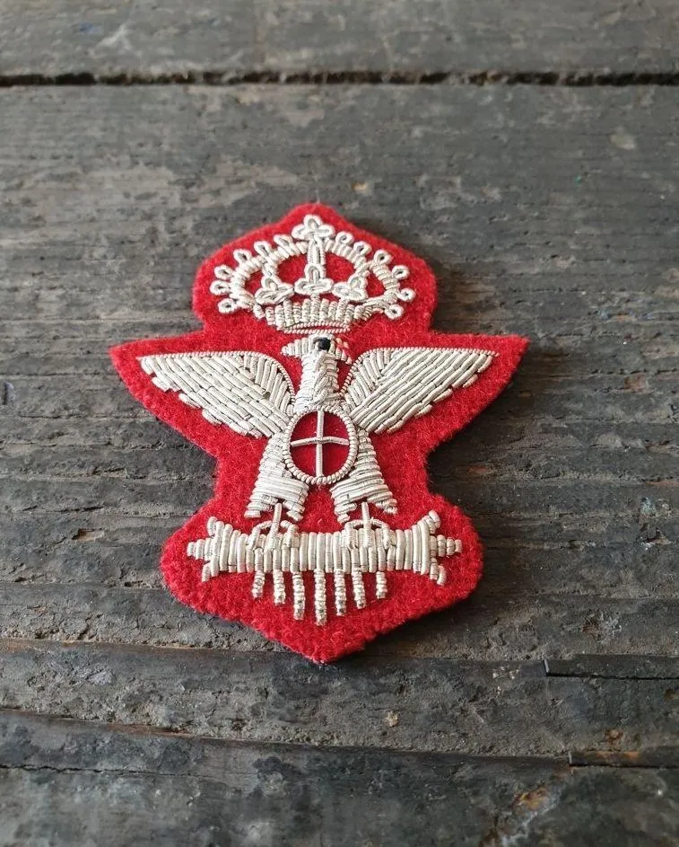 WW2 RIPRODUZIONE FREGIO BUSTINA GENERALE FILO ARGENTO REGIO ESERCITO ITALIANO