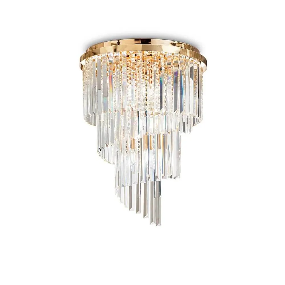 Lampada del soffitto Carlton 12 fila chiaramente colori oro, chiari
