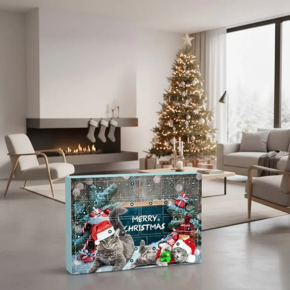 MEOWBOX 2025 – Calendario dell'Avvento con 23 giocattoli alla menta per gatti per il divertimento quotidiano della tua gat...