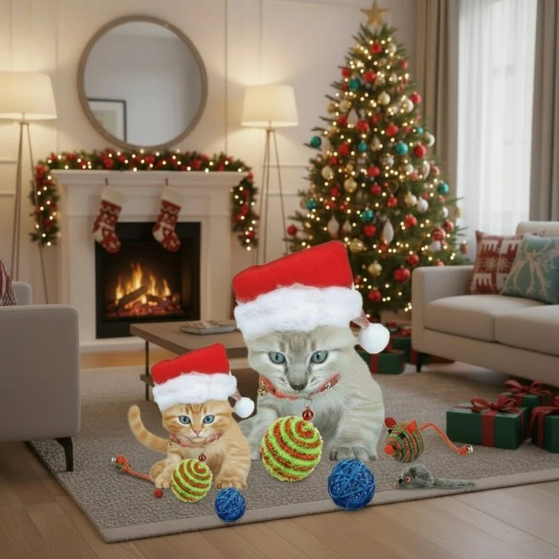 MEOWBOX 2025 – Calendario dell'Avvento con 23 giocattoli alla menta per gatti per il divertimento quotidiano della tua gat...