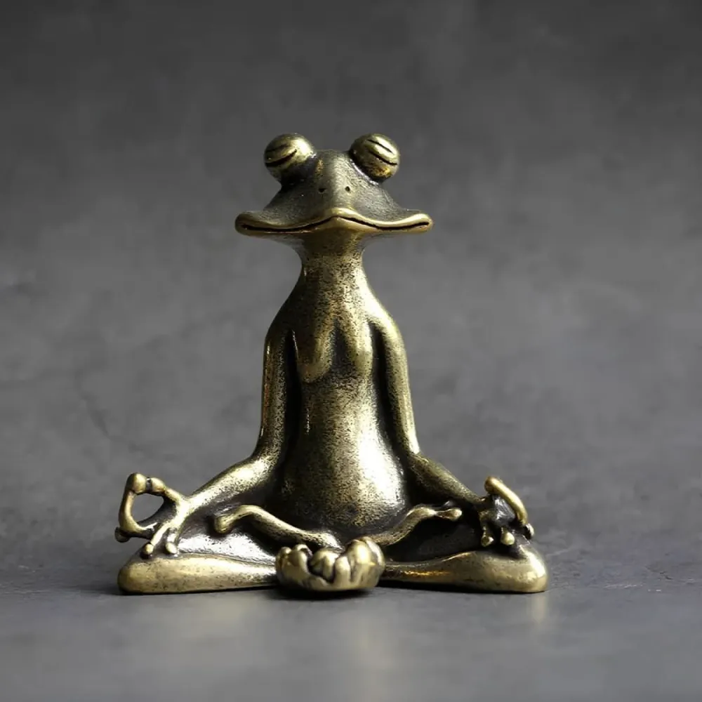 Serenova Rana della meditazione | Portaincenso artigianale ottone | Decorazione spirituale e idea regalo per la meditazion...