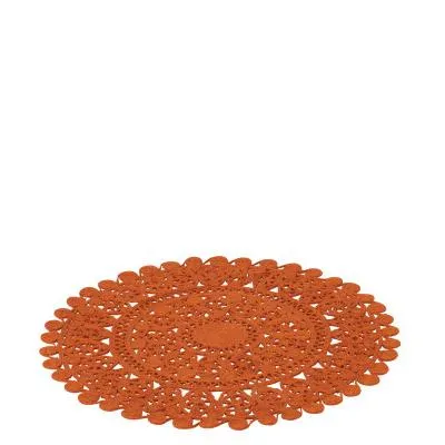 Tappeto Rotondo Arancione 80 cm Fibra Naturale