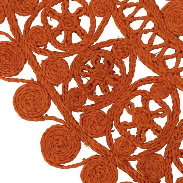 Tappeto Rotondo Arancione 80 cm Fibra Naturale