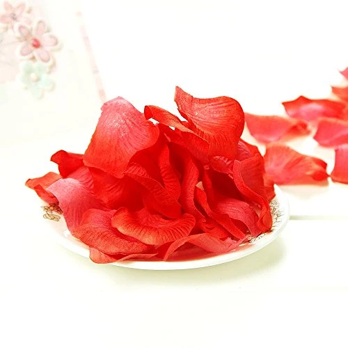 CHSYOO 1000 x Rose Artificiali Foglie Fiori Confetti, Decorazione Rosso