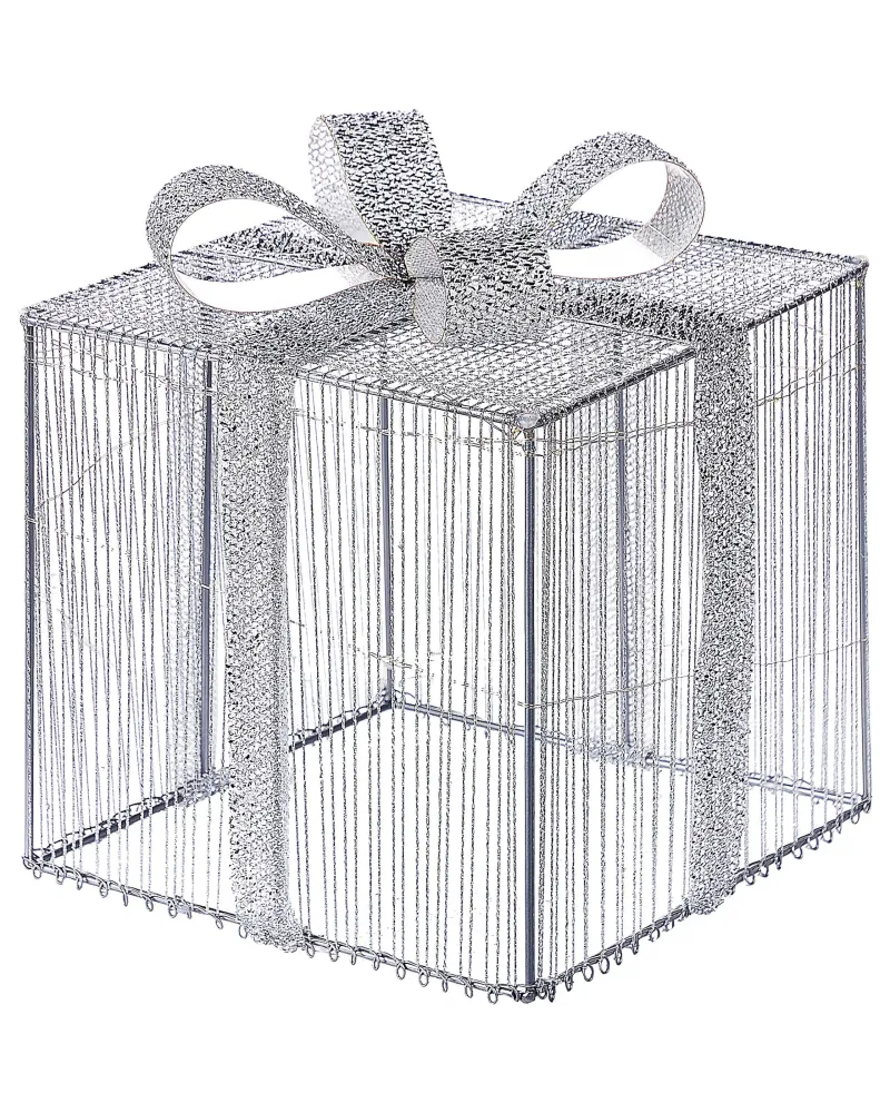 Pupazzo di Neve Set 3 Outdoor LED Decorations Christmas Gifts 25 cm Silver ARNES
