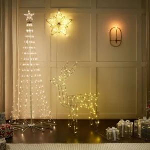 Pupazzo di Neve Set 3 Outdoor LED Decorations Christmas Gifts 25 cm Silver ARNES