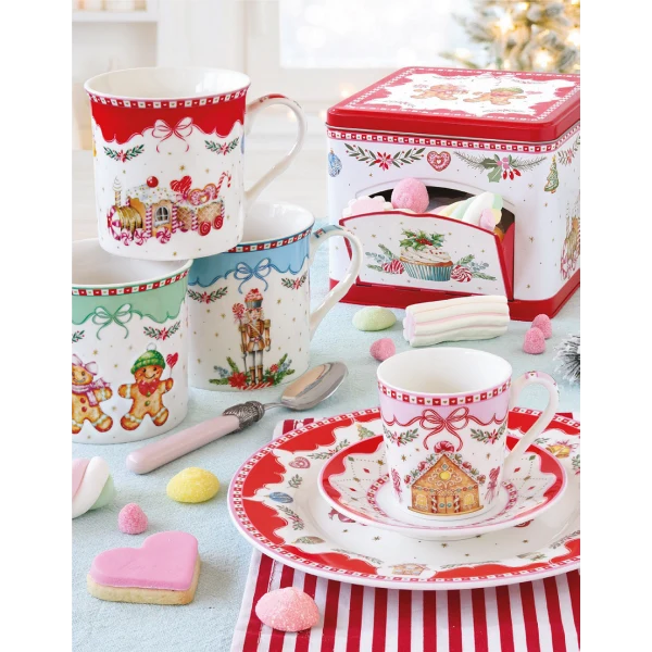 Scatola latta con apertura portacaramelle Sweet Christmas
