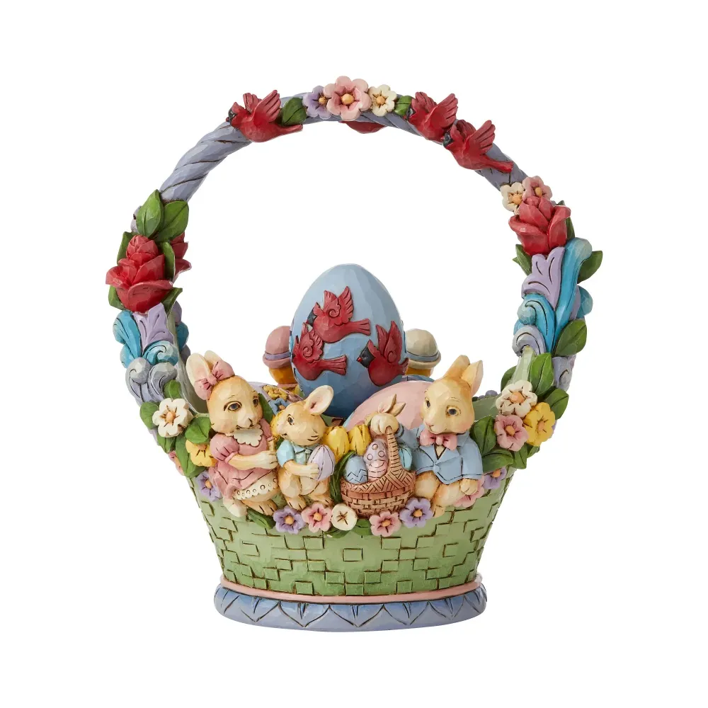 CESTINO DI PASQUA CON UOVA JIM SHORE | resina | 21,5cm